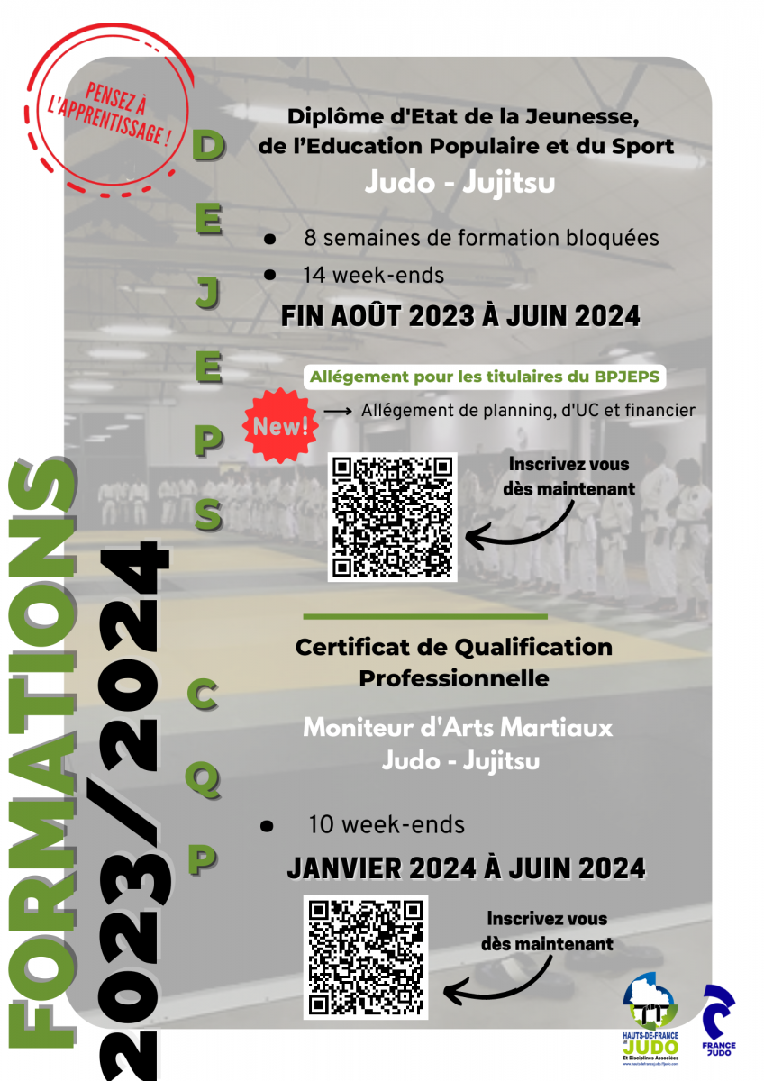 FORMATION INITIALE : CQP MAM - LES BPJEPS - DEJEPS | HAUTS-DE-FRANCE JUDO